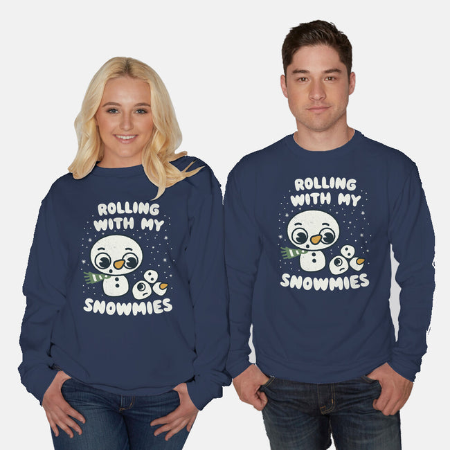 Rolling With My Snowmies-Unisex-Crew Neck-Sweatshirt-Weird & Punderful