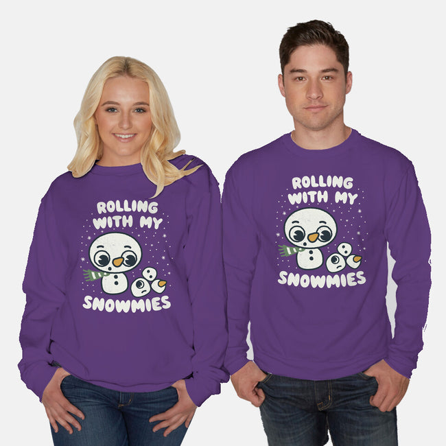 Rolling With My Snowmies-Unisex-Crew Neck-Sweatshirt-Weird & Punderful