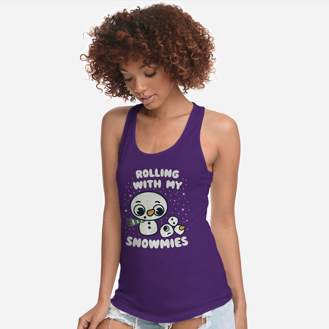 Rolling With My Snowmies-Womens-Racerback-Tank-Weird & Punderful