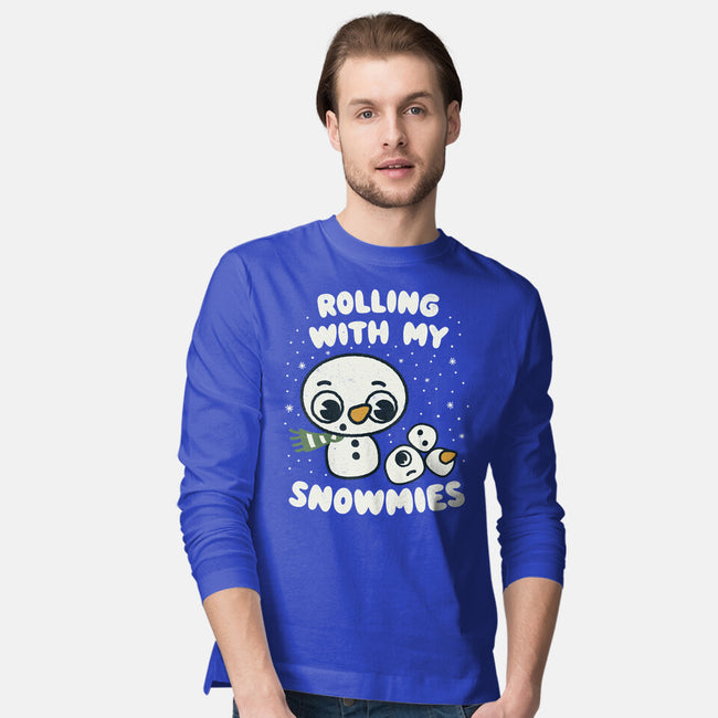 Rolling With My Snowmies-Mens-Long Sleeved-Tee-Weird & Punderful