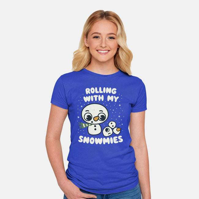 Rolling With My Snowmies-Womens-Fitted-Tee-Weird & Punderful