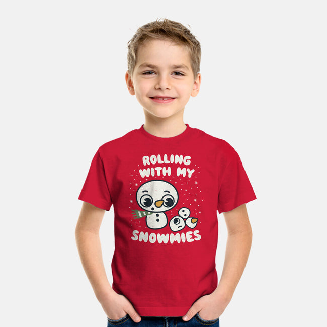 Rolling With My Snowmies-Youth-Basic-Tee-Weird & Punderful