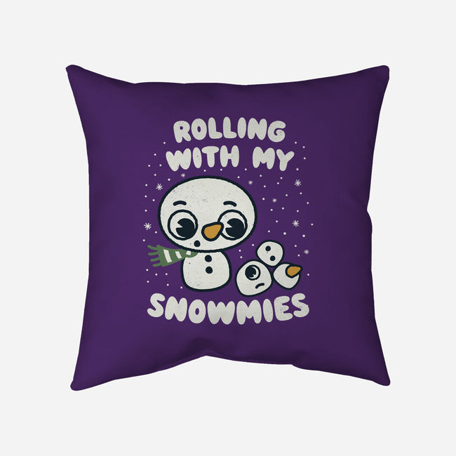 Rolling With My Snowmies-None-Non-Removable Cover w Insert-Throw Pillow-Weird & Punderful