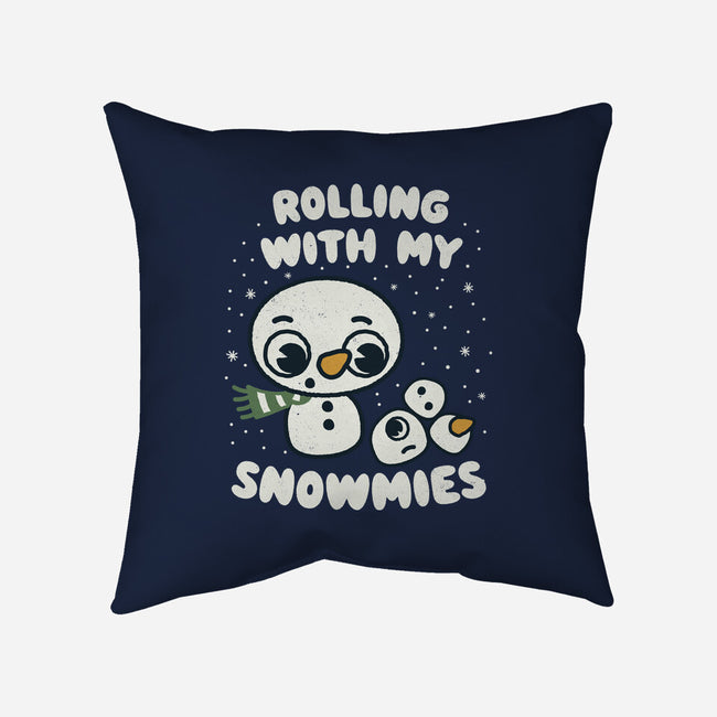 Rolling With My Snowmies-None-Removable Cover w Insert-Throw Pillow-Weird & Punderful