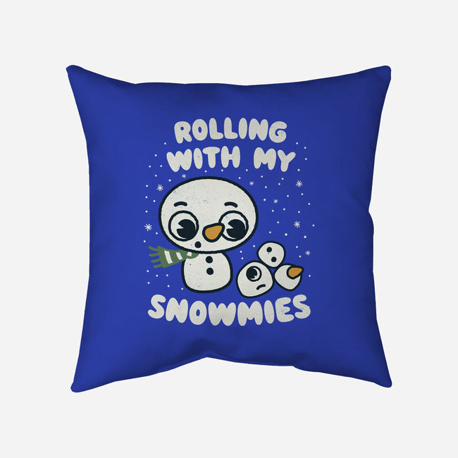 Rolling With My Snowmies-None-Removable Cover-Throw Pillow-Weird & Punderful