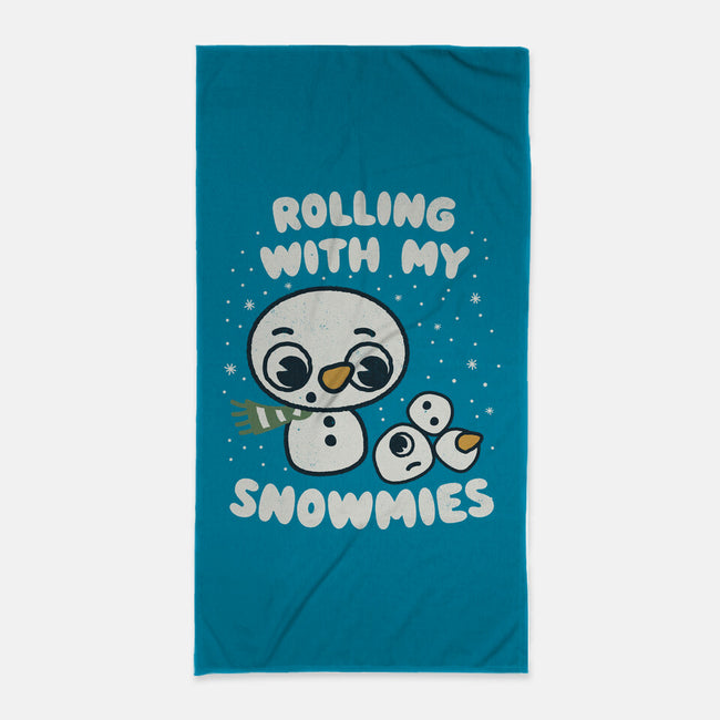 Rolling With My Snowmies-None-Beach-Towel-Weird & Punderful