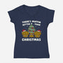 There's Muffin Batter Than Christmas-Womens-V-Neck-Tee-Weird & Punderful