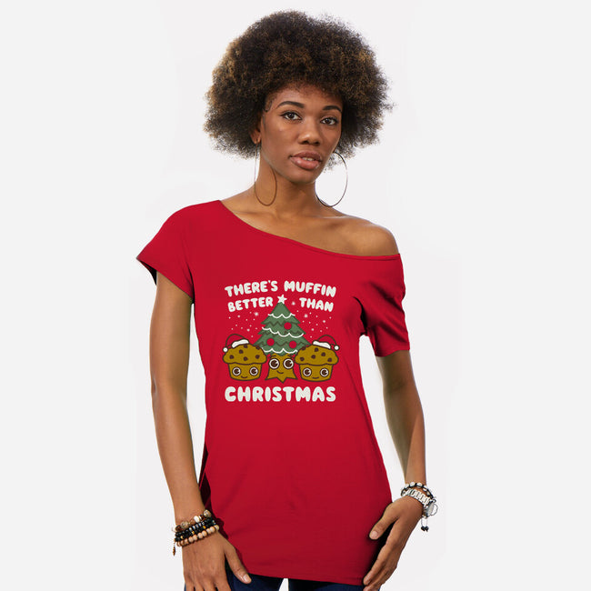 There's Muffin Batter Than Christmas-Womens-Off Shoulder-Tee-Weird & Punderful