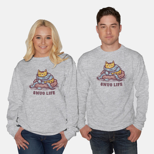 Living The Snug Life-Unisex-Crew Neck-Sweatshirt-kg07