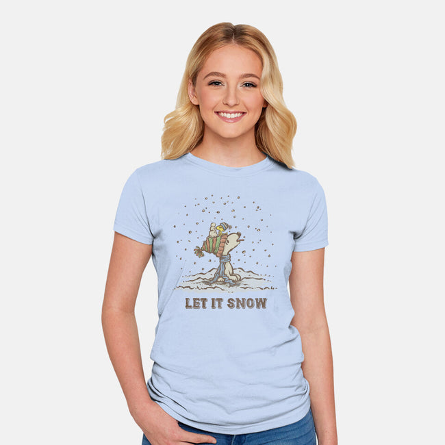 Let It Snow-Womens-Fitted-Tee-kg07