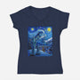 Starry Crumpit-Womens-V-Neck-Tee-daobiwan