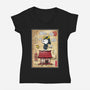 Beagle Samurai In Japan-Womens-V-Neck-Tee-DrMonekers