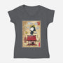 Beagle Samurai In Japan-Womens-V-Neck-Tee-DrMonekers