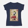 Beagle Samurai In Japan-Womens-V-Neck-Tee-DrMonekers