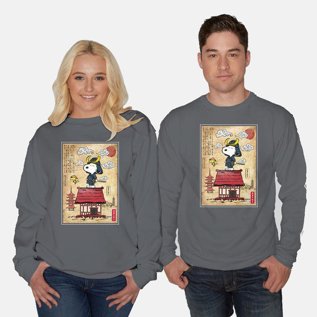 Beagle Samurai In Japan-Unisex-Crew Neck-Sweatshirt-DrMonekers