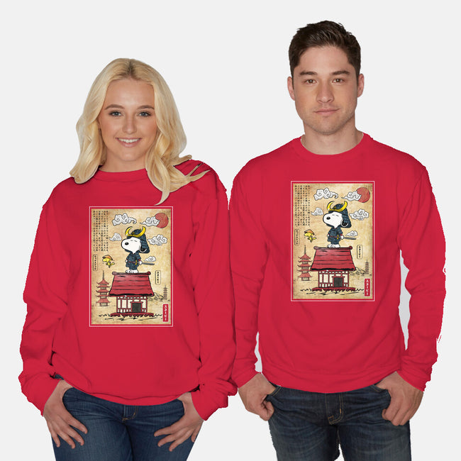 Beagle Samurai In Japan-Unisex-Crew Neck-Sweatshirt-DrMonekers