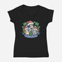 Bluey Holidays-Womens-V-Neck-Tee-momma_gorilla