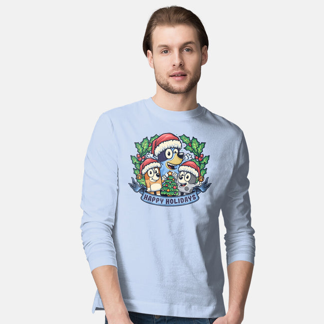 Bluey Holidays-Mens-Long Sleeved-Tee-momma_gorilla