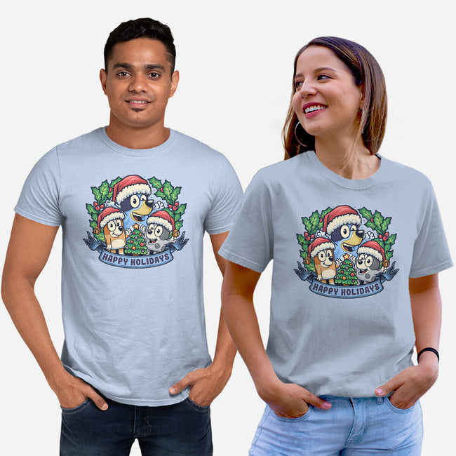 Bluey Holidays-Unisex-Basic-Tee-momma_gorilla