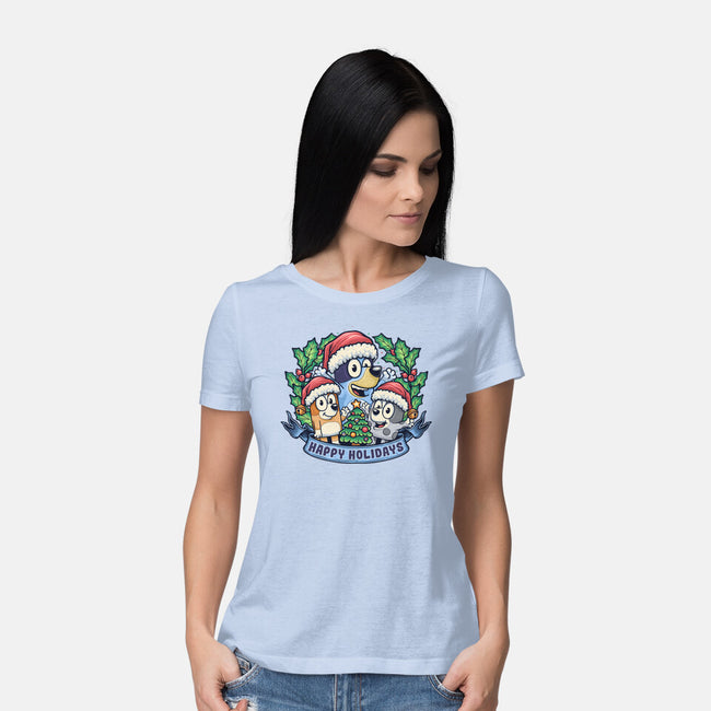 Bluey Holidays-Womens-Basic-Tee-momma_gorilla