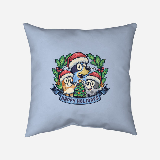 Bluey Holidays-None-Removable Cover w Insert-Throw Pillow-momma_gorilla
