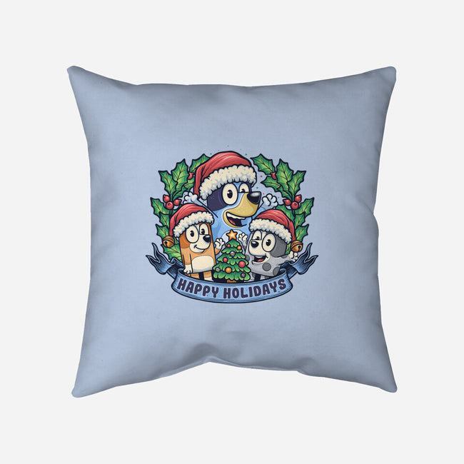 Bluey Holidays-None-Removable Cover-Throw Pillow-momma_gorilla