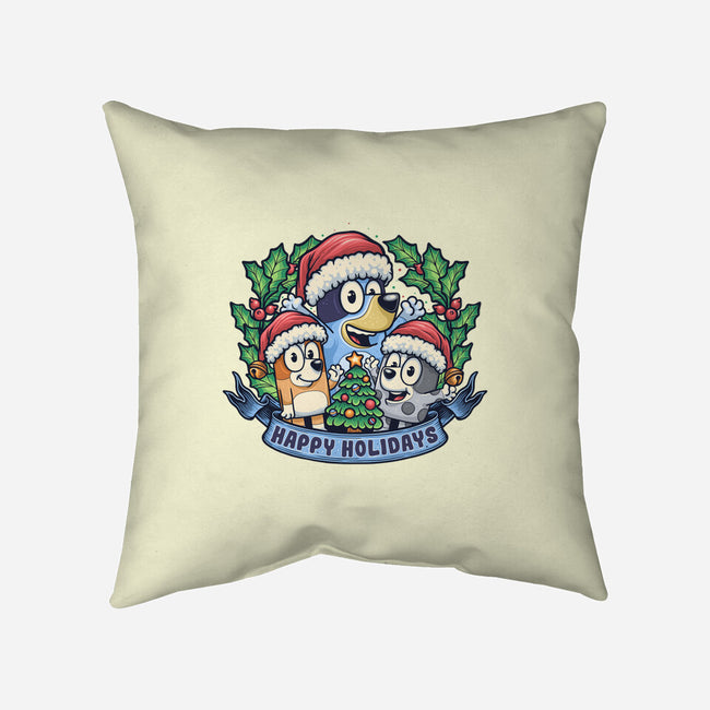 Bluey Holidays-None-Removable Cover-Throw Pillow-momma_gorilla