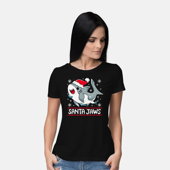 Santa Jaws-Womens-Basic-Tee-Vallina84