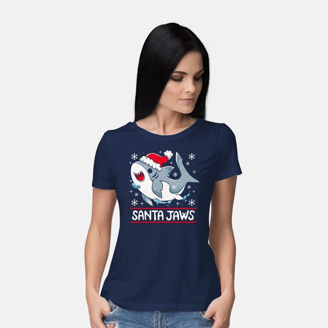 Santa Jaws-Womens-Basic-Tee-Vallina84