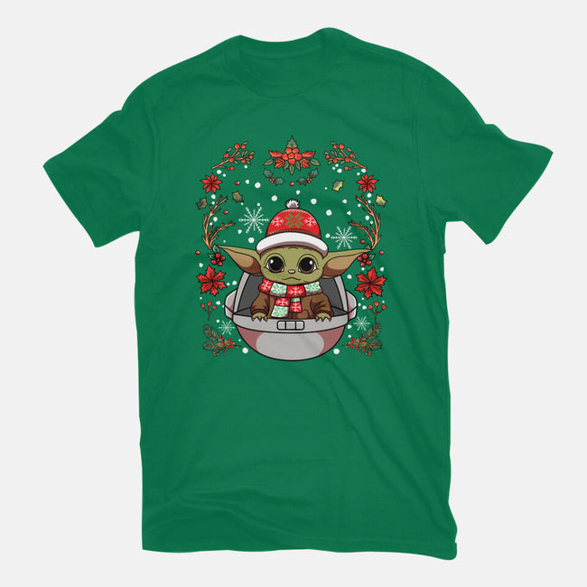 Christmas Yoda-Womens-Basic-Tee-JamesQJO