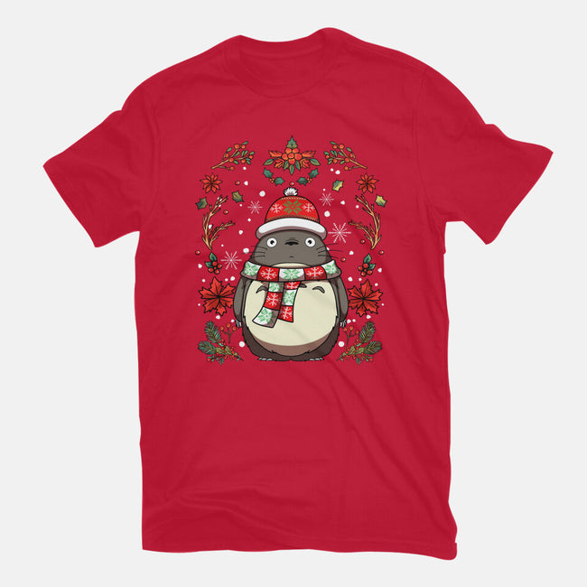 Christmas Totoro-Womens-Basic-Tee-JamesQJO