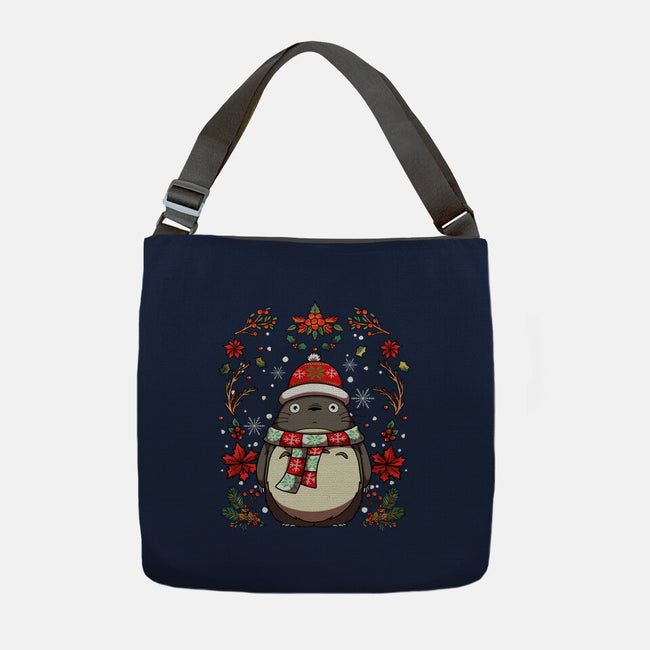 Christmas Totoro-None-Adjustable Tote-Bag-JamesQJO