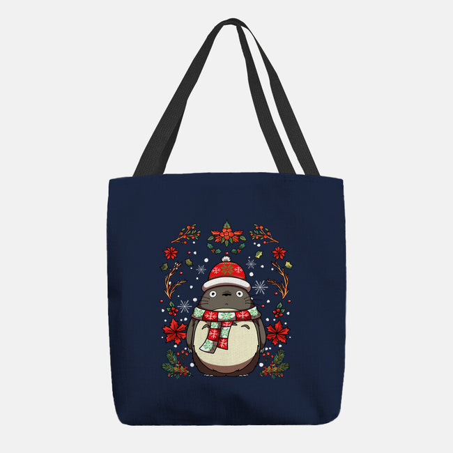 Christmas Totoro-None-Basic Tote-Bag-JamesQJO
