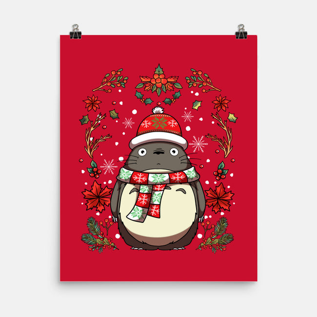 Christmas Totoro-None-Matte-Poster-JamesQJO