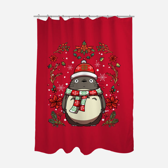 Christmas Totoro-None-Polyester-Shower Curtain-JamesQJO