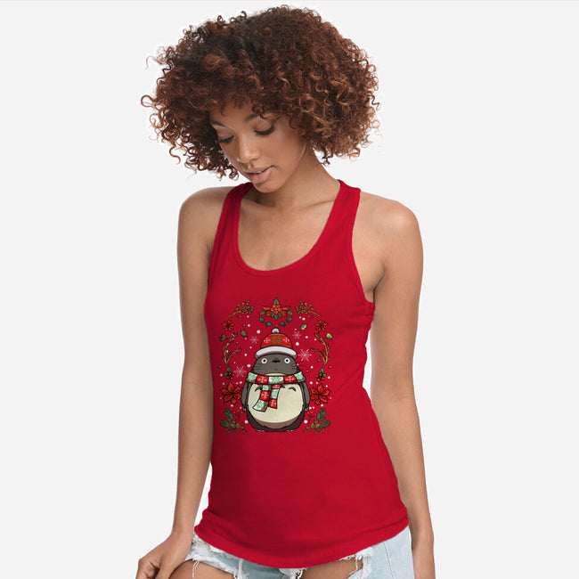 Christmas Totoro-Womens-Racerback-Tank-JamesQJO