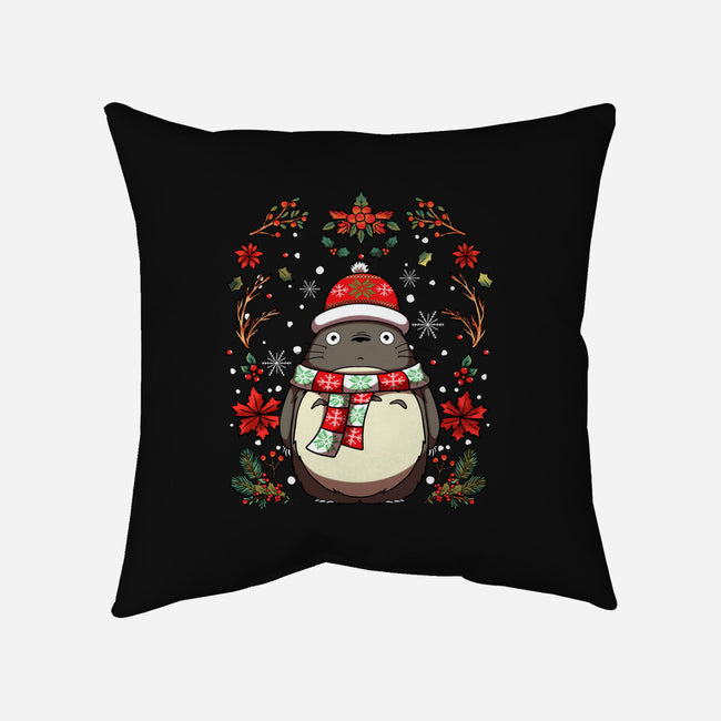 Christmas Totoro-None-Non-Removable Cover w Insert-Throw Pillow-JamesQJO