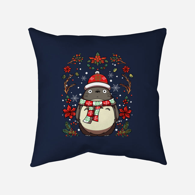 Christmas Totoro-None-Removable Cover w Insert-Throw Pillow-JamesQJO