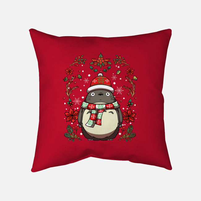 Christmas Totoro-None-Removable Cover w Insert-Throw Pillow-JamesQJO