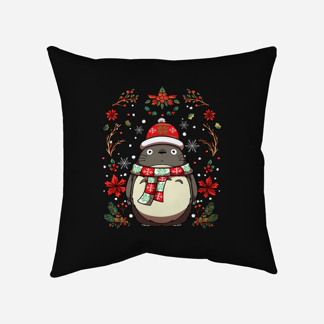 Christmas Totoro-None-Removable Cover-Throw Pillow-JamesQJO