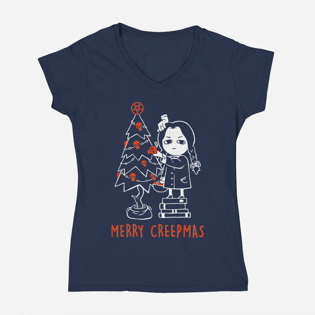 A Merry Creepmas-Womens-V-Neck-Tee-eduely