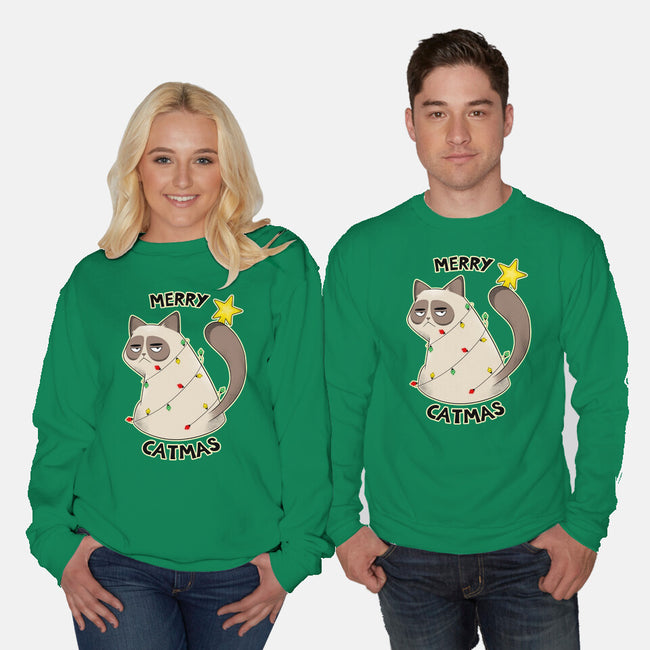 A Merry Catmas-Unisex-Crew Neck-Sweatshirt-Umberto Vicente