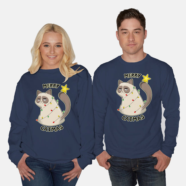 A Merry Catmas-Unisex-Crew Neck-Sweatshirt-Umberto Vicente