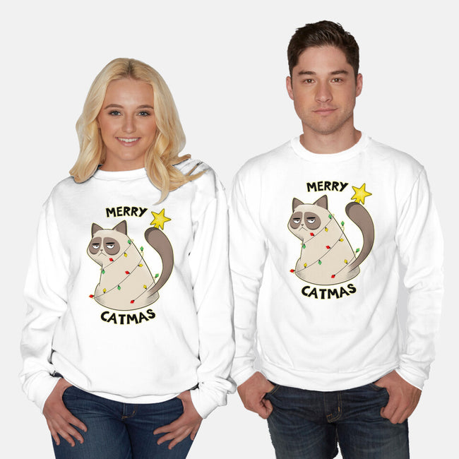 A Merry Catmas-Unisex-Crew Neck-Sweatshirt-Umberto Vicente