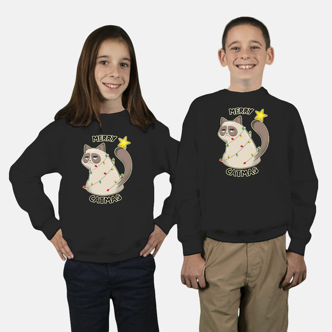 A Merry Catmas-Youth-Crew Neck-Sweatshirt-Umberto Vicente