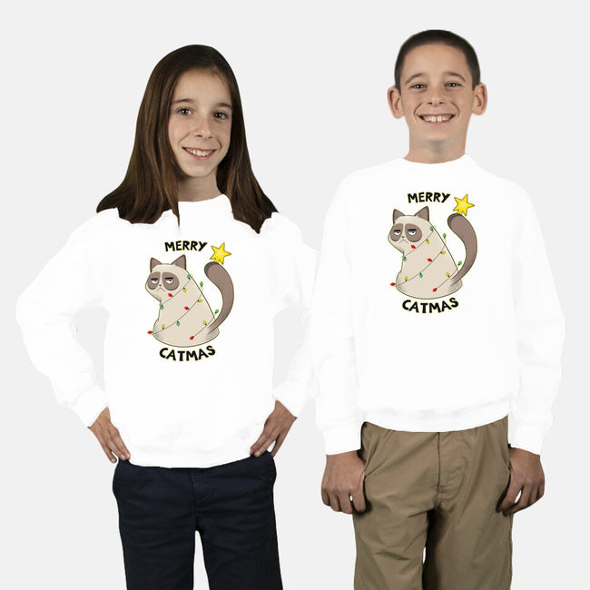 A Merry Catmas-Youth-Crew Neck-Sweatshirt-Umberto Vicente