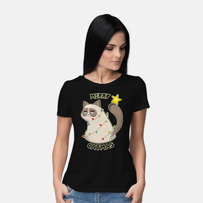 A Merry Catmas-Womens-Basic-Tee-Umberto Vicente