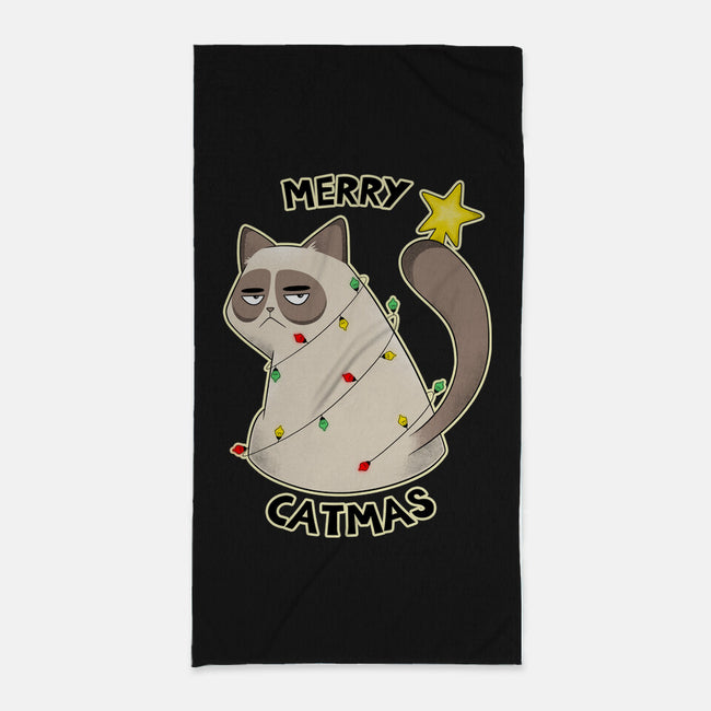A Merry Catmas-None-Beach-Towel-Umberto Vicente