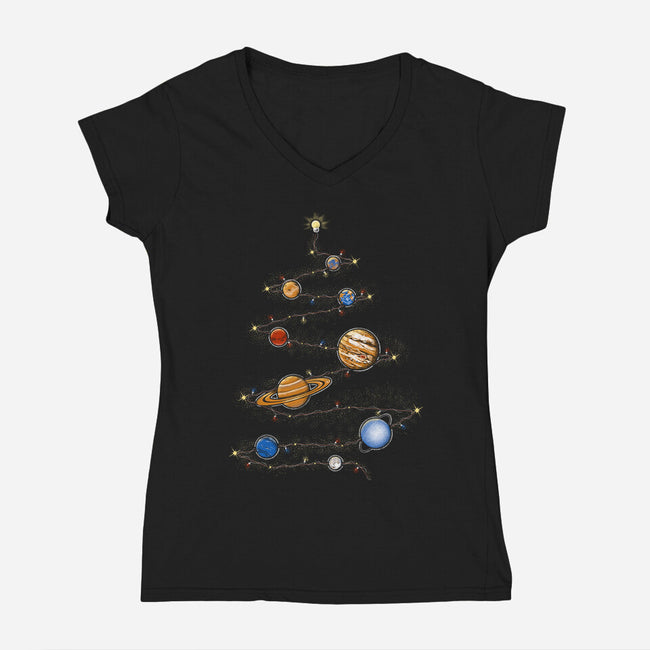 Cosmos Christmas-Womens-V-Neck-Tee-Umberto Vicente