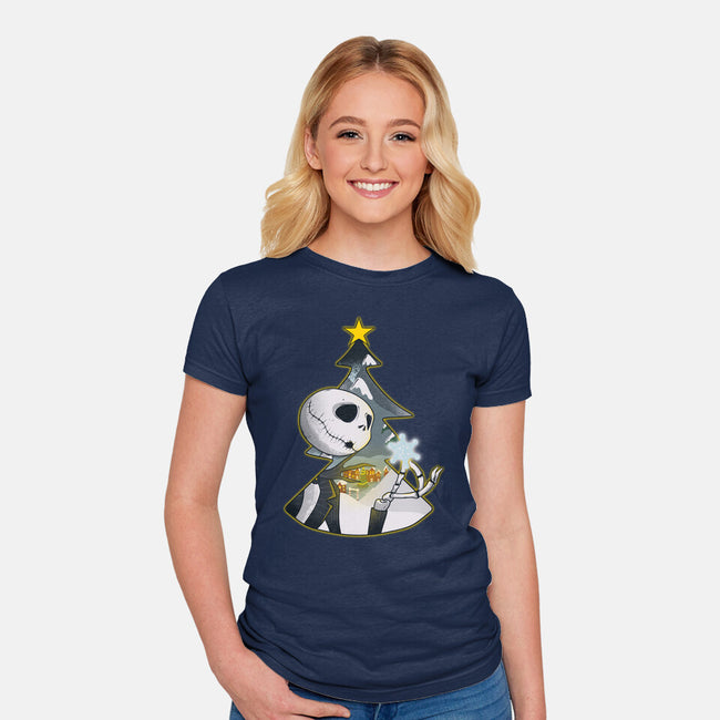 Nightmare Snowflake-Womens-Fitted-Tee-Claudia